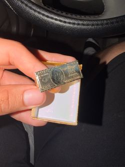 10k gold 100 dollar bill 2 finger ring