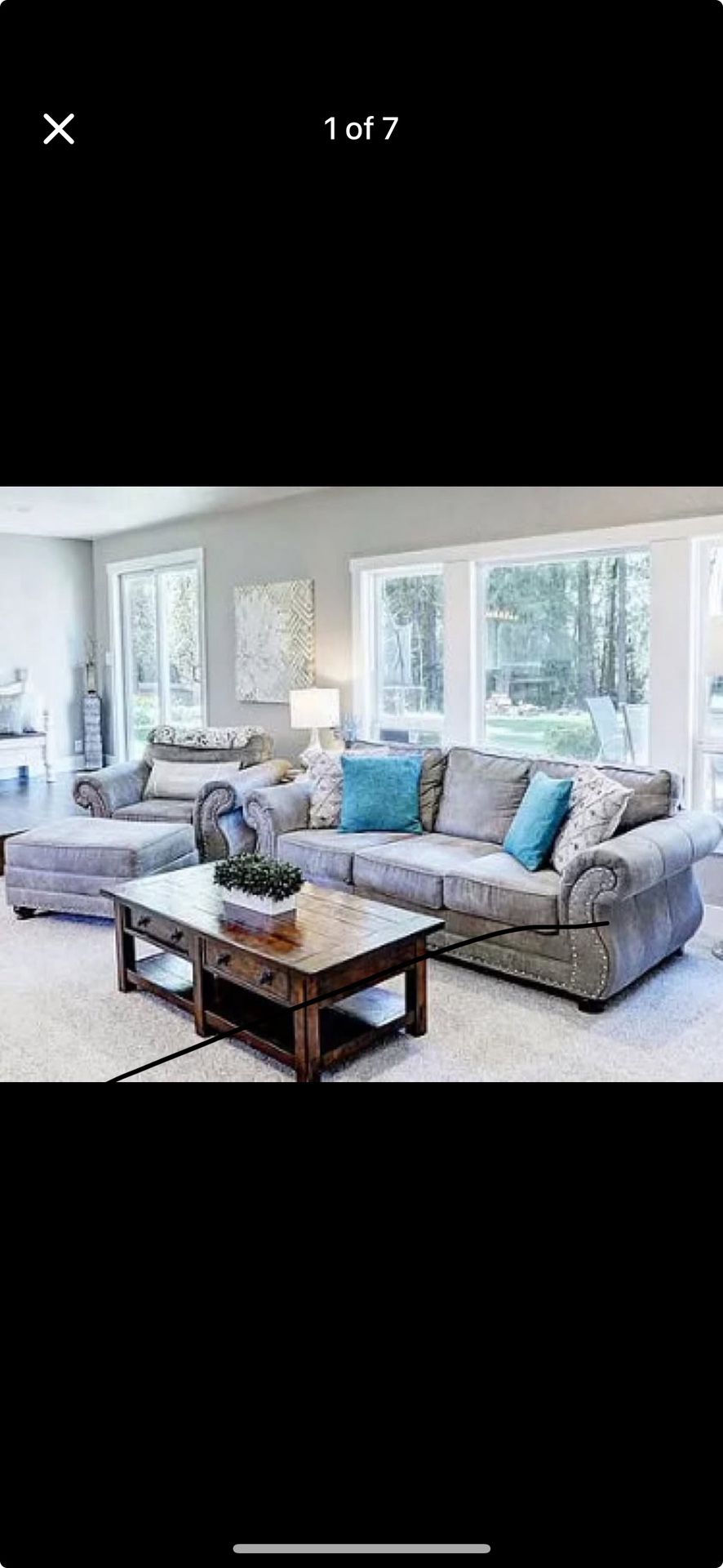 Canora Grey Macalla Upholstered Couch, Chair and Ottoman- Goliath Mica Polyester