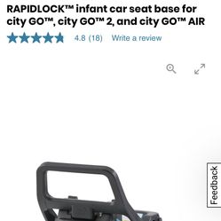 Baby jogger RAPIDLOCK™ infant car seat base for city GO™, city GO™ 2, and city GO™ AIR 