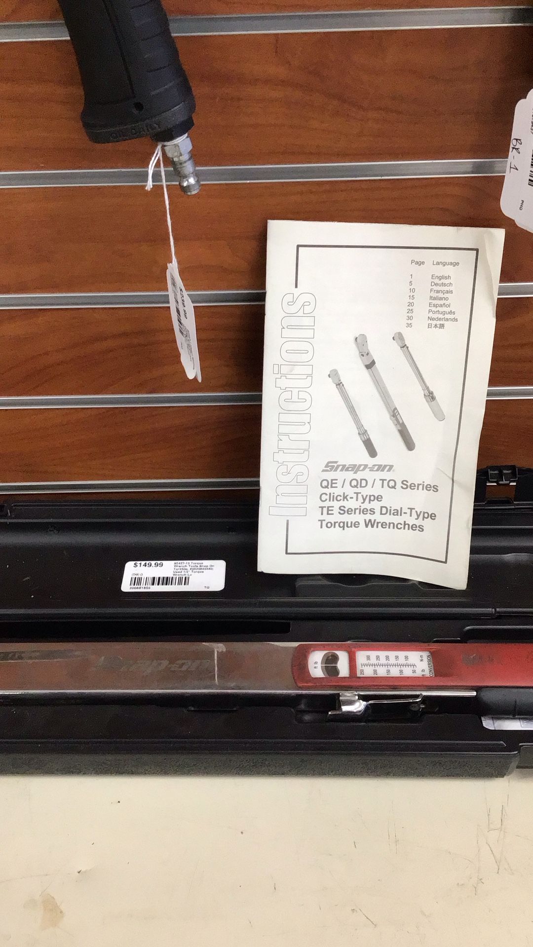 Snap On 1/2” Torque Wrench Tqr250e
