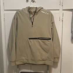 Puma Quarter Zip up Cream Colored Adult Size M