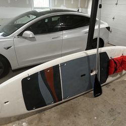 Paddle Board With Paddle and Vest