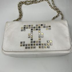 CHANEL, Bags, Chanel Medium Double Chain Classic Flap Bag Studded Chevron