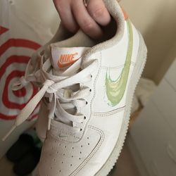 Nike air force 1 size 6.5Y orange & green