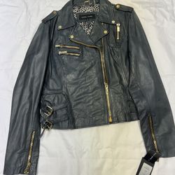 Brand New Wilson Black Rivet Genuine Leather Jacket Size XL