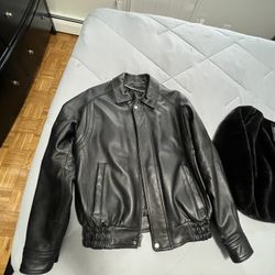 Mason n Cooper Black 100% Leather Jacket Removable Lining Size Medium