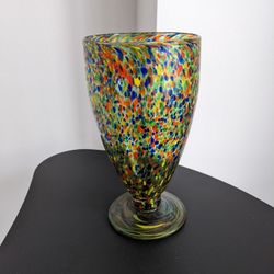 SAN MIGUEL Glassware By Jay Weberling Confetti rainbow Glass Small Vase