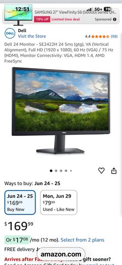 Dell Monitors  24” model SE2422H