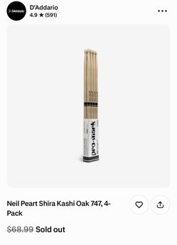 Neil Peart Shira Kashi Oak 747, 4-pack