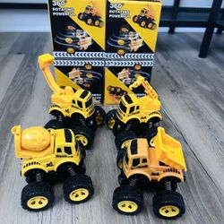 Monster Truck Construction, Kids Toy, Kids Car, Toy Truck 4-Pack