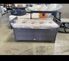 Assembled New Outdoor Footstool Storage Cabinet Wicker Storage Cabinet