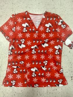 Snoopy Christmas Scrub Top