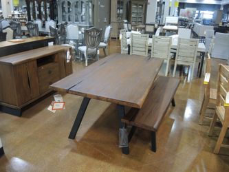 Rotta Carbon / Denver Dining Table - Rustic Brown