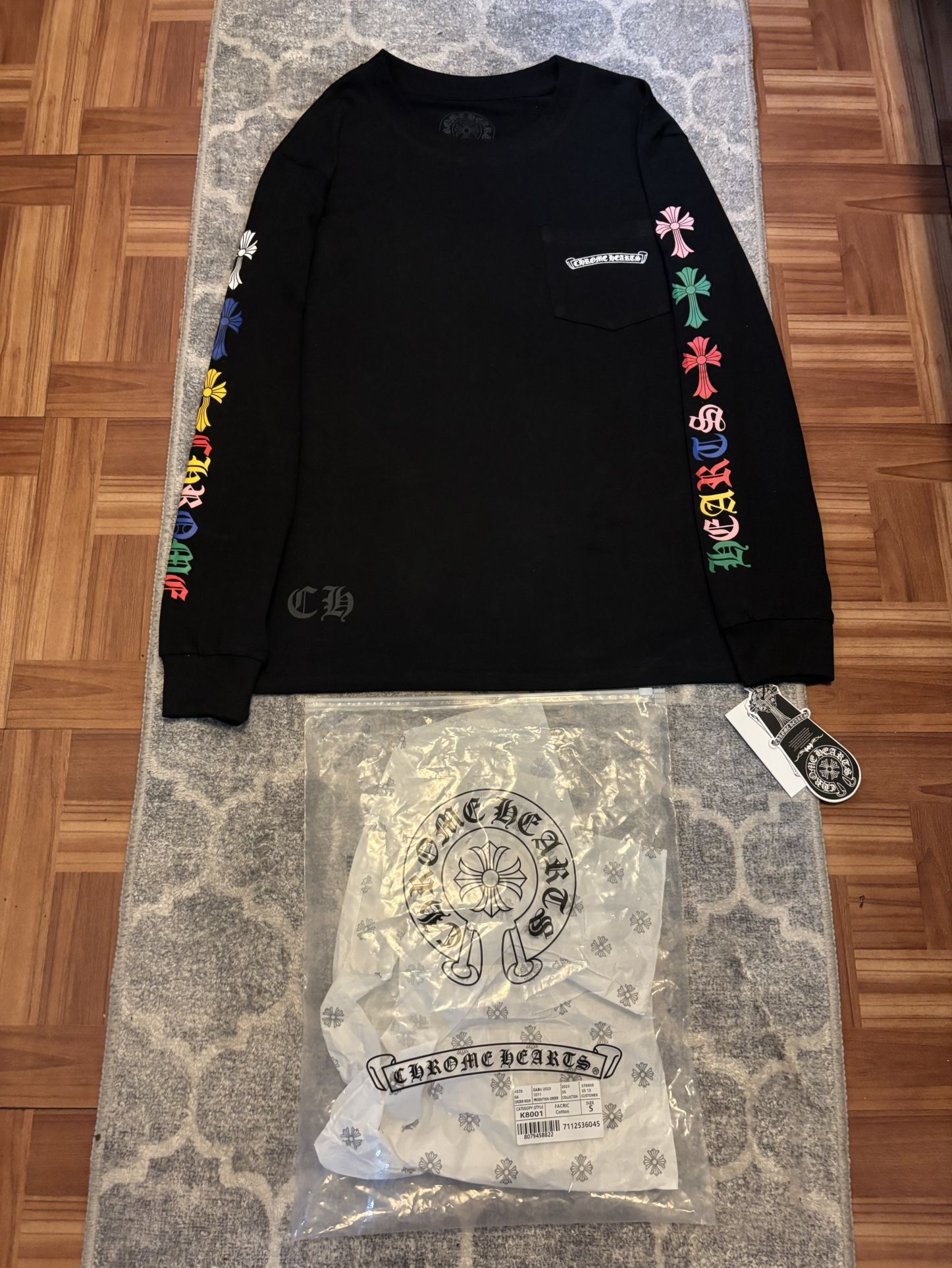 Black multicolor chrome hearts long sleeve shirt