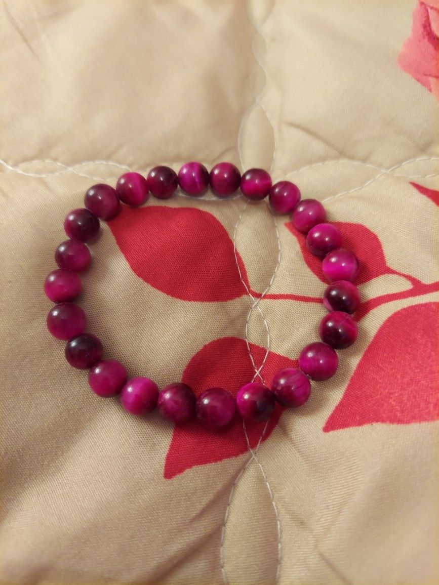 Pink Bead Stretch Bracelet $5