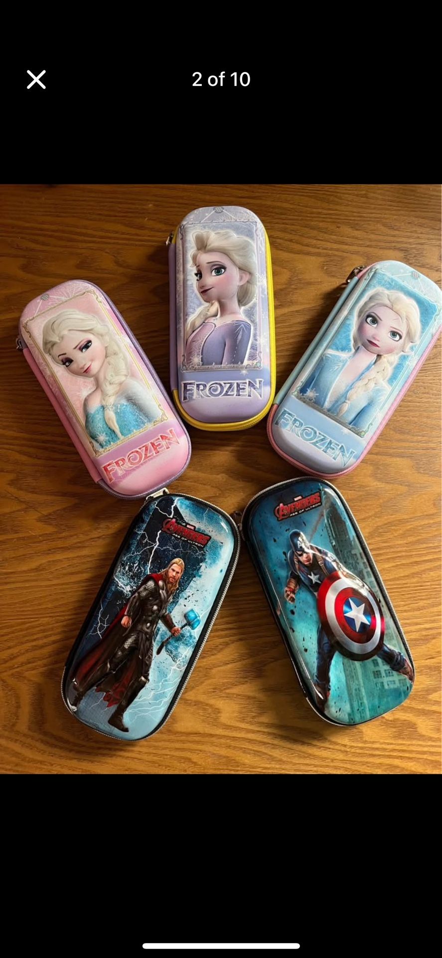 Pencil Case - Pencil pouch for Kids - Thor, Captain America & Elsa - 3D design