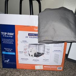 Top Paw DOUBLE DOOR 24” Folding Crate $40