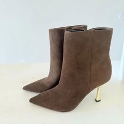 Nine West Boots 7 Size - Brown Suede - Heeled Ankle