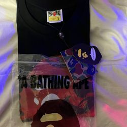 brand new bape T red and black print 