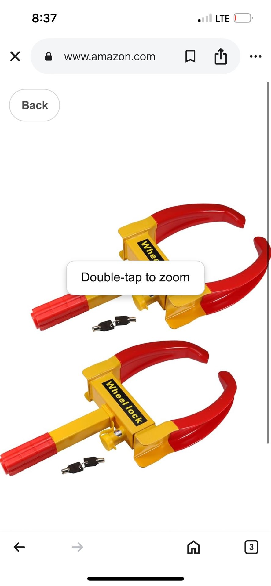 Trailer Wheel Lock Anti Theft Key Lock