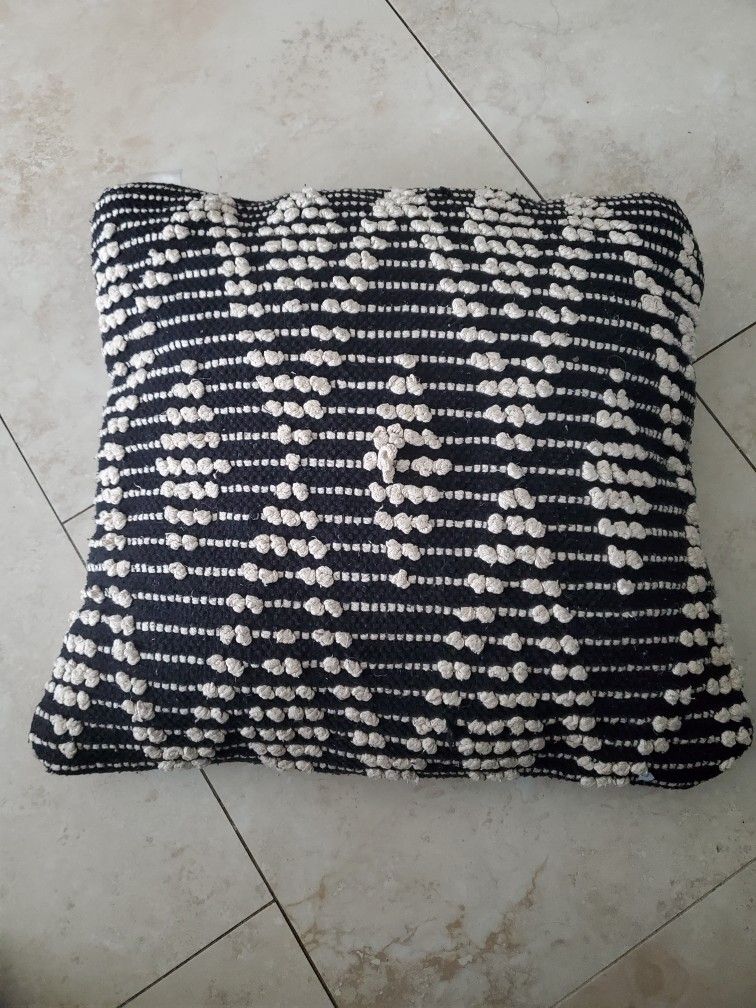 Black Beige Decor Pillow