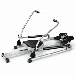 Exercise Adjustable Double Hydraulic Resistance Rowing Machine