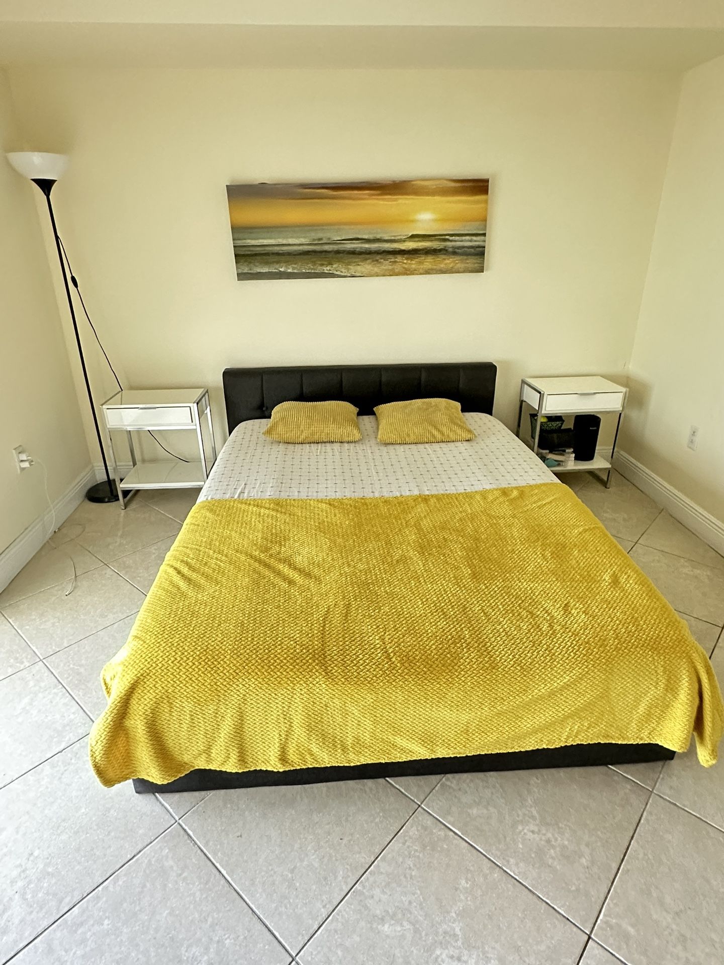 Queen Bed + Frame + Nightstand