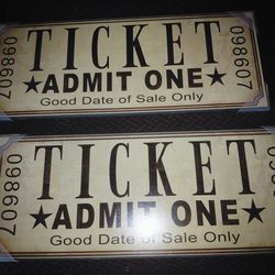 New Cinema Tickets Wall Decor Set