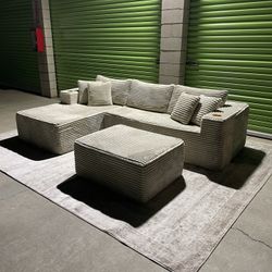 *Free Delivery* Boneless Sectional Couch Sofa w/ Ottoman