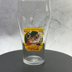 (1) Vintage Collectible Coca Cola Christmas 1997 Happy Holidays Santa Coke Glass 20 oz.-- 6 1/2" tall. 