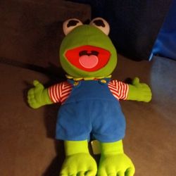 Kermit Muppet Babies Plush Stuffed Animal Overalls 26"