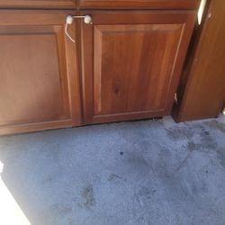 6 Solid  Wood Kitchen Cabinets All For $300 Obo