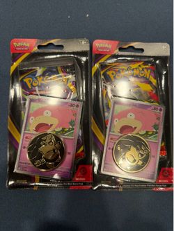 2x Pokemon Mega Evolution Pitch Black Blister Packs Slowpoke Promo Wooloo Coin