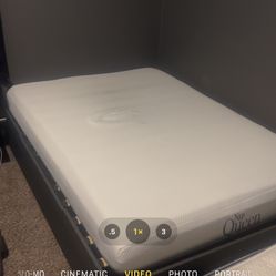 Queen mattress with bed frame 