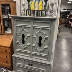 Newly Refinished Gray Armoire Dresser 