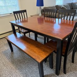 Dining Set With 4 Chairs And Bench 
