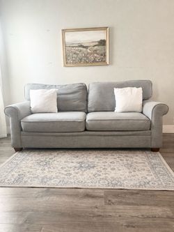 Havertys Soft Blue Gray Sofa