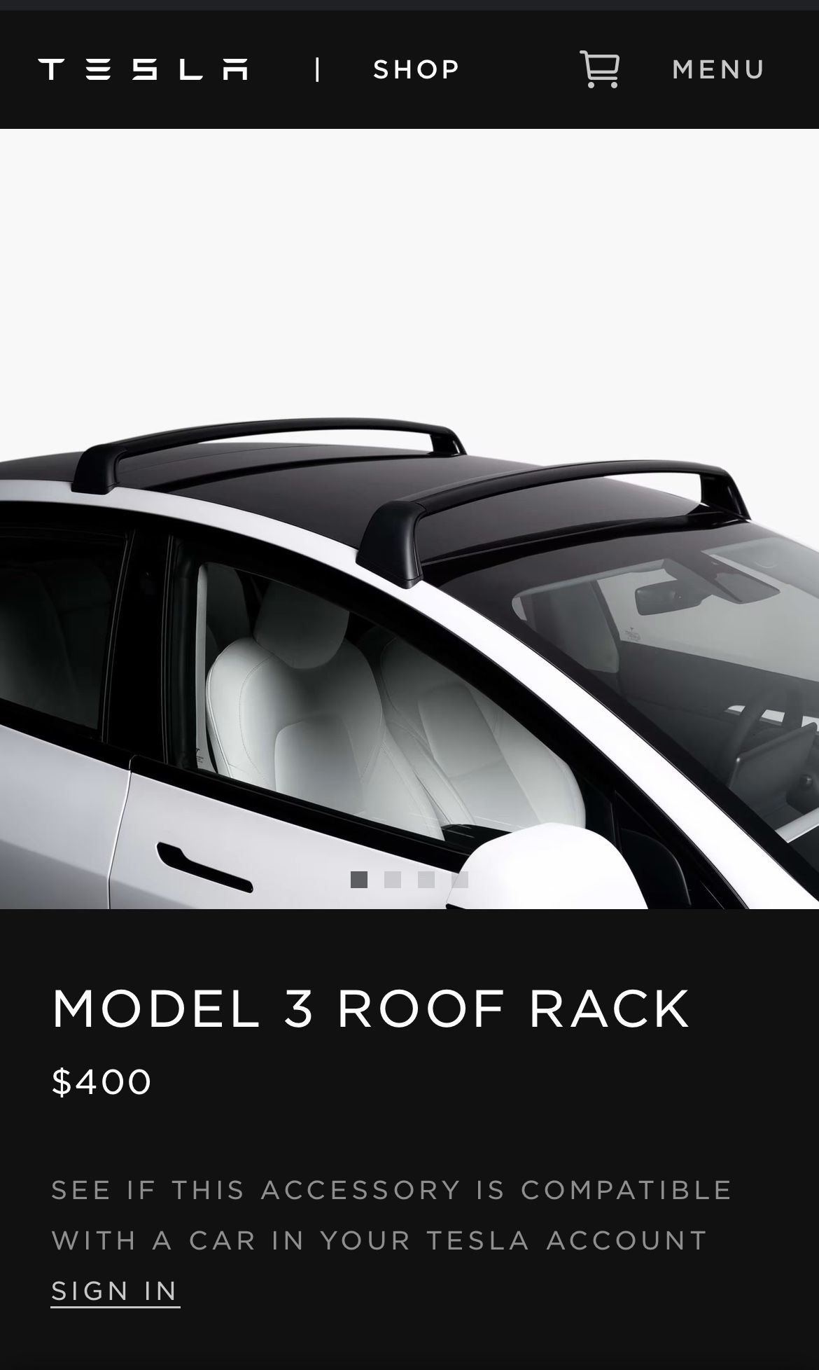 (Used)Tesla Model 3 Genuine Roof Rack