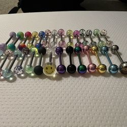 27 14G Tongue Rings