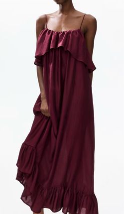 Burgundy Ruffle Maxi Dress