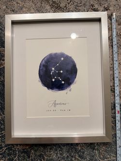 Framed Aquarius Constellation Watercolor Print