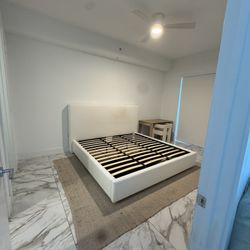 White Upholstered King Bed