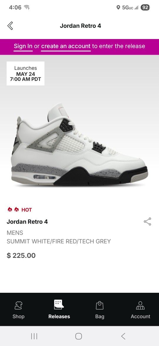 Jordan 4 White Cement