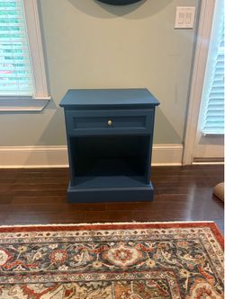 Navy blue nightstand/ent table refinished(21”W x26” H)