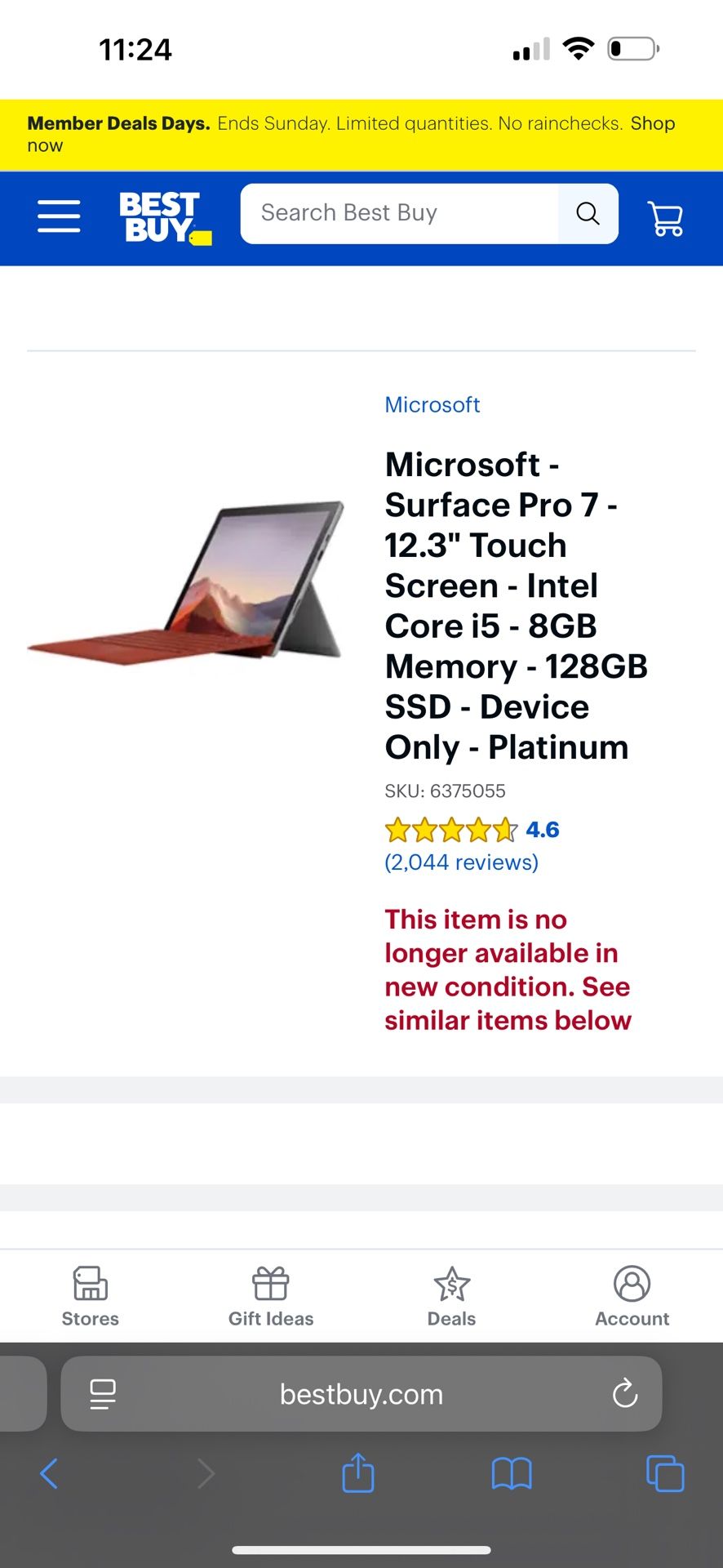 Grey Microsoft Surface Pro 7 Barely Used