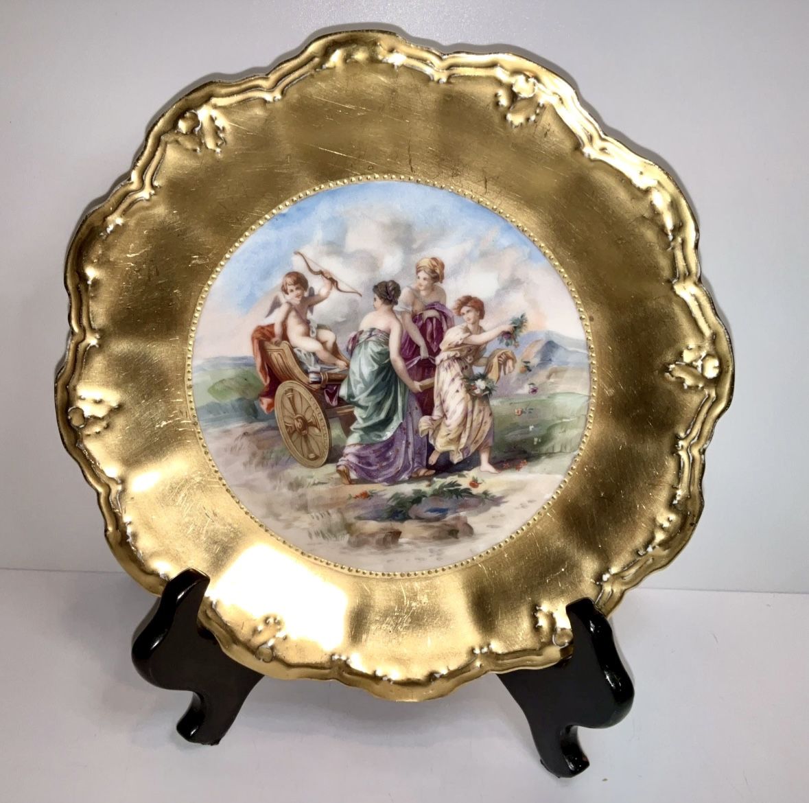 Stunning Antique LIMOGES B & H France Hand-Painted 8” Decorative Plate!