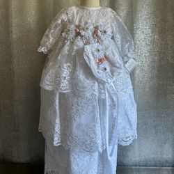 New baptism christening dress babygirl new/ Ropon para bautizo para niña nuevo