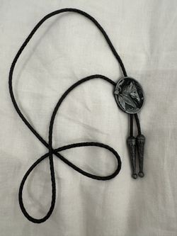 Horse Bola Bolo Tie Pendant Braided Shoestring Necktie Necklace Rodeo nwot