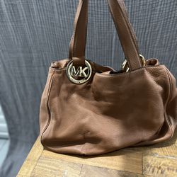 Soft Leather Brown Michael Kors Shoulder Bag Purse