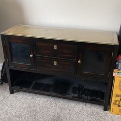 Wood Book Case Console